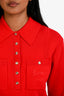 Maje Red Wool Blend 'Armour' Pocket Sweater Size 1