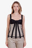Dolce & Gabbana Brown/Black Linen Silk Bustier Top Size 42