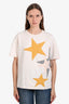 Stella McCartney Blush Cotton Blend Short Sleeve Star Applique Top Size 44