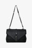 Saint Laurent Black Chevron Large College Bag