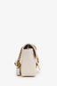 Gucci White Leather Chevron Quilted Small GG Marmont Crossbody Bag