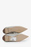 Valentino Vale Grey Smooth Leather Foldback Rockstud Flats Size 35