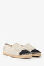 Pre-loved Chanel™ Light Grey Canvas Interlocking CC Logo Espadrilles Size 40