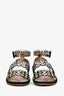 Alaïa Black Leather Suede Grommet Embellished Ankle Strap Sandals Size 39