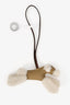 Hermès Etoupe/Craie Leather Shearling 'Budy' Dog Charm