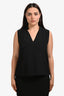 Frame Black Silk V-Neck Sleeveless Top Size M