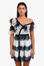 Self-Portrait Blue and White Eyelet Mini Dress Size 4