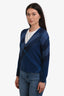Burberry Brit Blue Wool/Cashmere Argyle Zip Up Cardigan Size XS