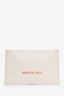 Celine Beige Canvas Logo Pouch