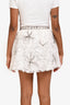 LoveShackFancy White Lace Bead Embellished Mini Skirt Size 2