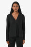 Samsoe Samsoe Black Ribbed 'Sauma' Blouse Size XS