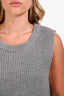 Sibel Saral Grey Extrafine Merino Wool Cableknit Sweater Vest Size Medium