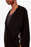 Burberry Black Check Trim Wool Cardigan Size L