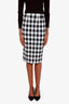 Veronica Beard Black/White Checkered Maldive Midi Skirt Size 0