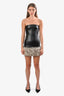 Cowboys of Habit Black Vegan Leather Fur Hem Mini Dress Size S