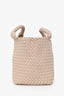 Naghedi Cream Woven Fabric Petite St. Barths Neoprene Tote Bag with Pouch