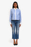 GRLFRND Blue Distressed Hem High Rise Jeans Size 26