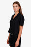 Jacquemus Black Cut-Out Back Zip Up Cropped Blouse Size 46