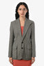 Ralph Lauren Purple Label Black Houndstooth Wool Elbow Patch Blazer Size 2