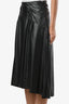 N.21 Black Faux Leather Pleated Midi Skirt Size 40