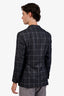 Pal Zileri Grey/Blue Striped Wool Silk Single Breasted Suit Jacket Size 48 Mens
