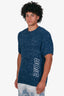 Christian Dior Blue Knit Logo Short-Sleeve Sweater Size L Mens