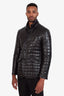 Cerruti 1881 Black Leather Quilted Jacket Size 50 Men's
