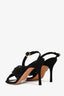 Manolo Blahnik Black Mesh 'Drapia' Slingback Heels Size 36.5