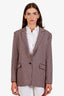 Sandro Red/Navy Wool Blend Houndstooth Blazer Size 40