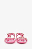 Valentino Hot Pink Rubber Cage Rockstud Sandals Size 38