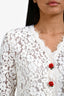 Dolce & Gabbana White Lace Pencil Skirt and Rose Button Evening Jacket Set Size 38