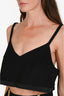 Miu Miu Black Wool Silk Logo Bralette Top Size 38