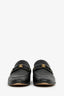 Gucci Black Lambskin Leather Logo Loafers Size 37