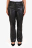 AG Black Vegan Leather Straight Leg Pants Size 31