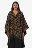 Fendi Zucca Cashmere Poncho One Size