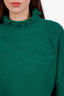 Sacai Green Wool Fringe Mockneck Sweater Size 2