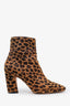 Jimmy Choo Leopard Print Calf Hair Heeled Ankle Boots Size 38.5