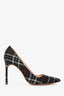 Manolo Blahnik Grey Plaid Heels Size 40