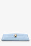 Alexander McQueen Light Blue Croc Embossed Leather Skull Detail Card Holder