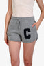 Celine 2022 Grey Wool Cashmere Blend 'C Sporty' Shorts Size XS