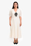 Reformation Ivory 'Buchanan' Puff Sleeve Midi Dress Size 12
