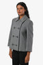 Max Mara Sport Max Code Grey Wool Double Breasted Jacket Size 6 US