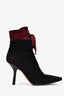 Christian Dior Black Mesh Overlay Heeled Laced Boots Size 38.5