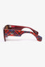Vivienne Westwood Red/Multicolour Tartan Check Square Frame Sunglasses
