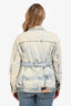 Golden Goose Deluxe Brand Blue Acid Wash Denim Belted Jacket Size L