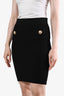 Balmain Black Button Details Mini Skirt Size 40