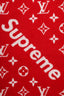 Louis Vuitton x Supreme Red/White Wool & Cashmere Monogram Scarf