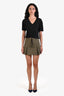 The Frankie Shop Green Pleated Cargo Mini Skirt Size S