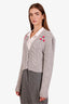 Alessandra Rich Grey Alpaca Wool-Blend Cropped Sweater Size 38