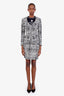 Prada 2011 Black/White Patterned Tweed Single Breasted Blazer + Skirt Set Size 36